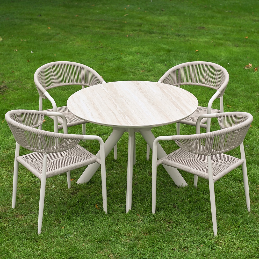 'Travertino' Four Seater Rope Garden…